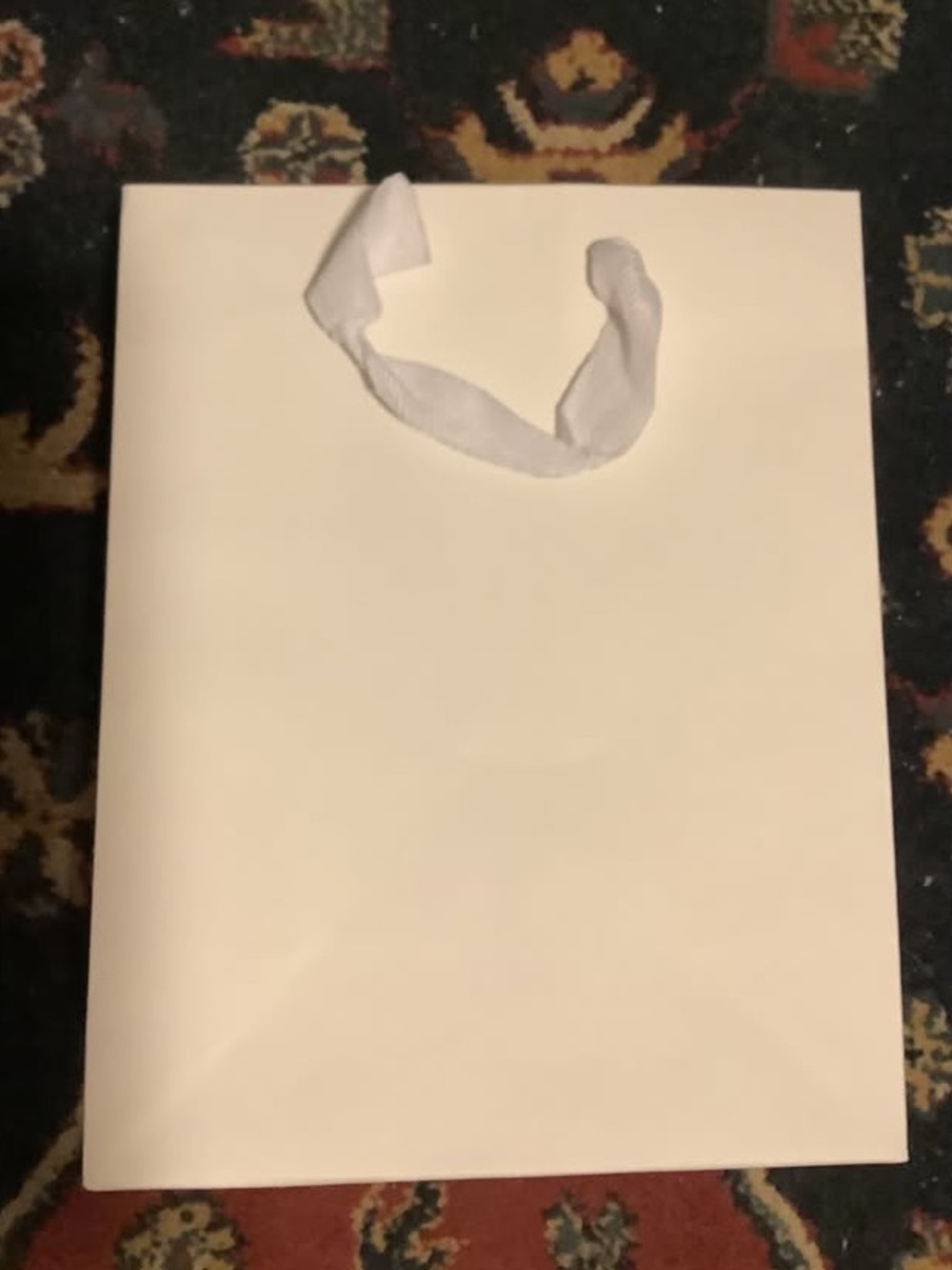 White Party Gift Bag with Ribbon Handles